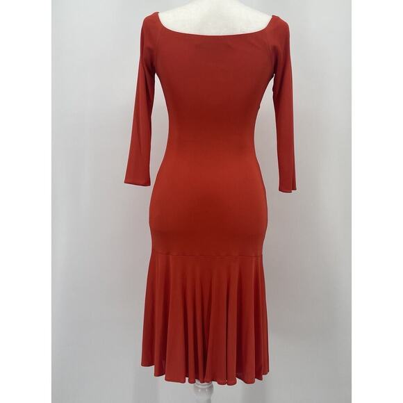 Ralph Lauren Collection Purple Label Fit Flare Red Dress Midi Cocktail Vintage S - Picture 6 of 10